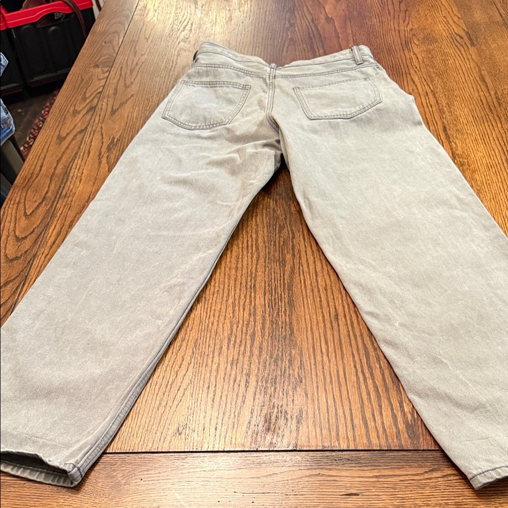 Uniqlo Gray Wide Leg Jeans 30 Waist Heavy Cotton Minimalist Denim - Picture 5 of 13